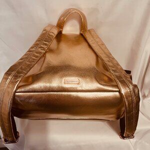 Skinnydip-Rose Gold Metallic Back Pack-11" x 11" x 5"- Roomy-Adjust. Straps-Zip